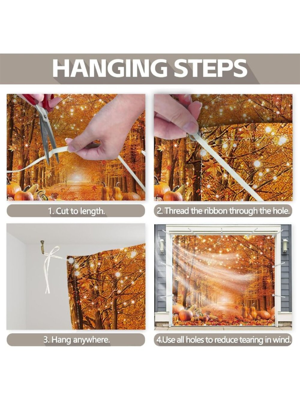 16x7ft Fall Thanksgiving Garage Door Banner - Festive Autumn Decor for Home - Picture 3 of 5